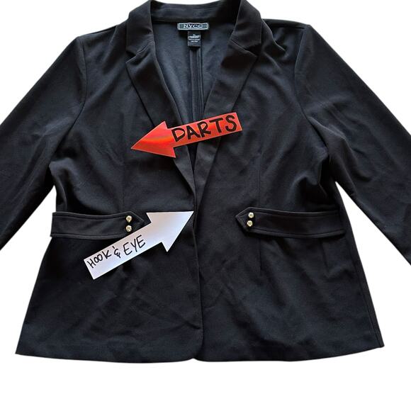 Womens Blazer XL Black Professional Workwear Office Sharp Classic Career - Picture 2 of 7